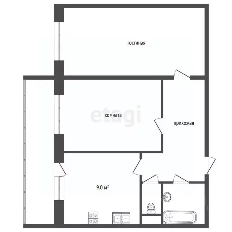 2-к кв. Удмуртия, Ижевск Родниковая ул., 76 (48.4 м) - Фото 2