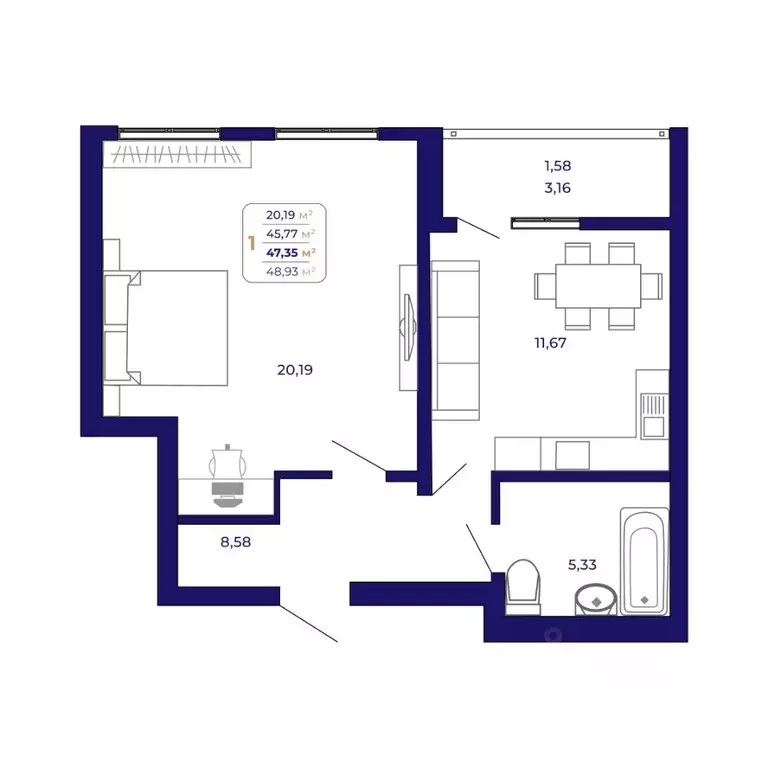 1-к кв. Башкортостан, Уфа Затон-Восточный жилрайон, Паруса жилой ... - Фото 1