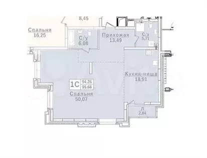 3-к. квартира, 97 м, 1/25 эт. - Фото 0