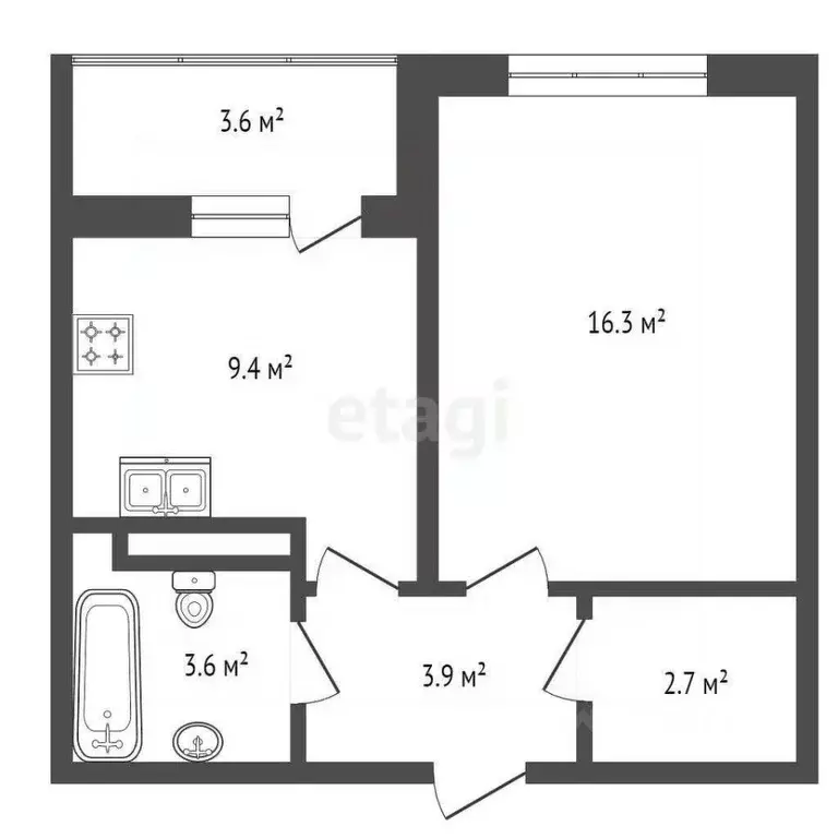 1-к кв. Крым, Симферопольский район, Мирновское с/пос, с. Белоглинка ... - Фото 2