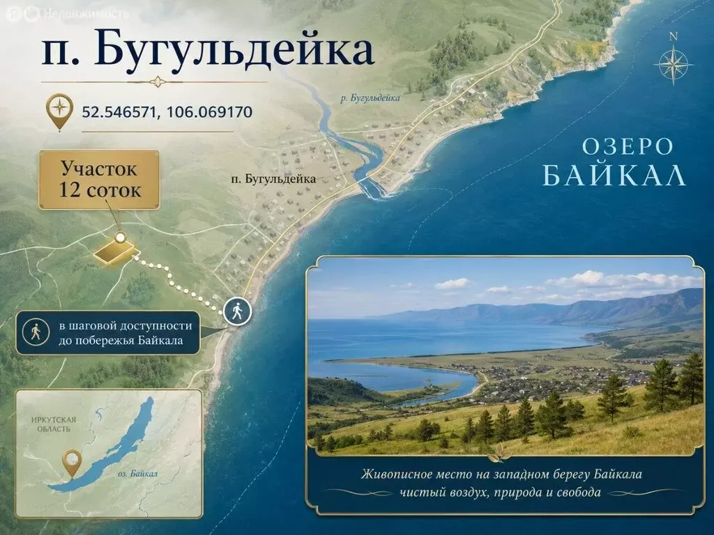 Участок в посёлок Бугульдейка, Байкальская улица (11.85 м) - Фото 2