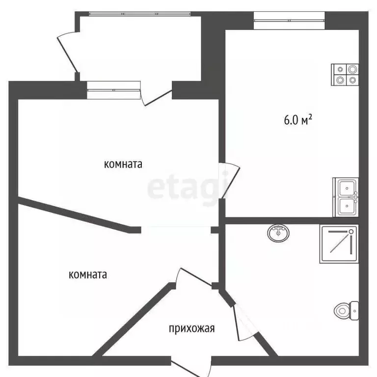 2-к кв. Крым, Ялта ул. Киевская, 11 (48.0 м) - Фото 1
