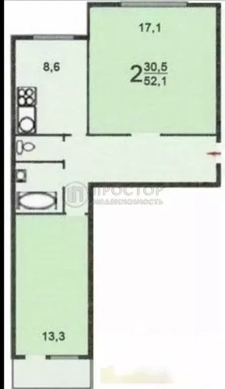 2-к кв. Москва Енисейская ул., 34 (50.2 м) - Фото 2
