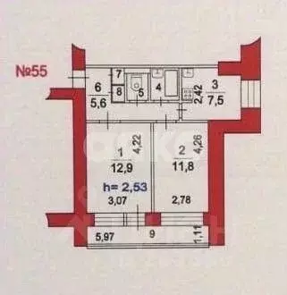 2-к кв. Московская область, Люберцы городской округ, Красково пгт ул. ... - Фото 2