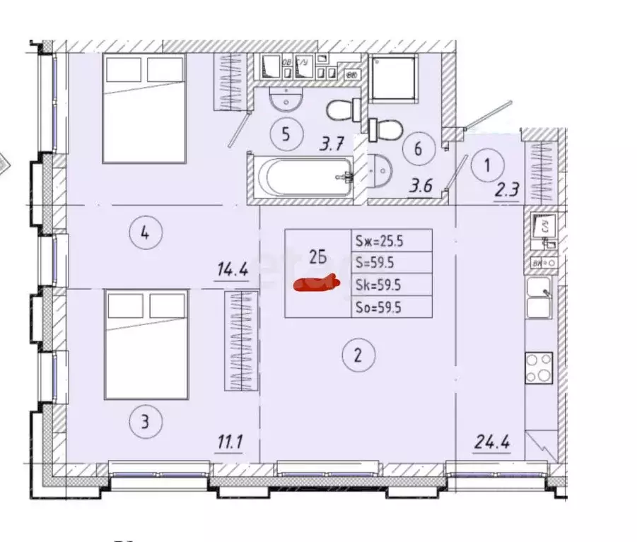 2-к кв. Татарстан, Казань Первомайский жилмассив, Оригана жилой ... - Фото 0