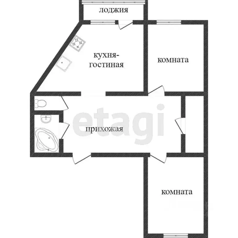 2-к кв. Амурская область, Благовещенск Игнатьевское ш., 12/3 (56.9 м) - Фото 1