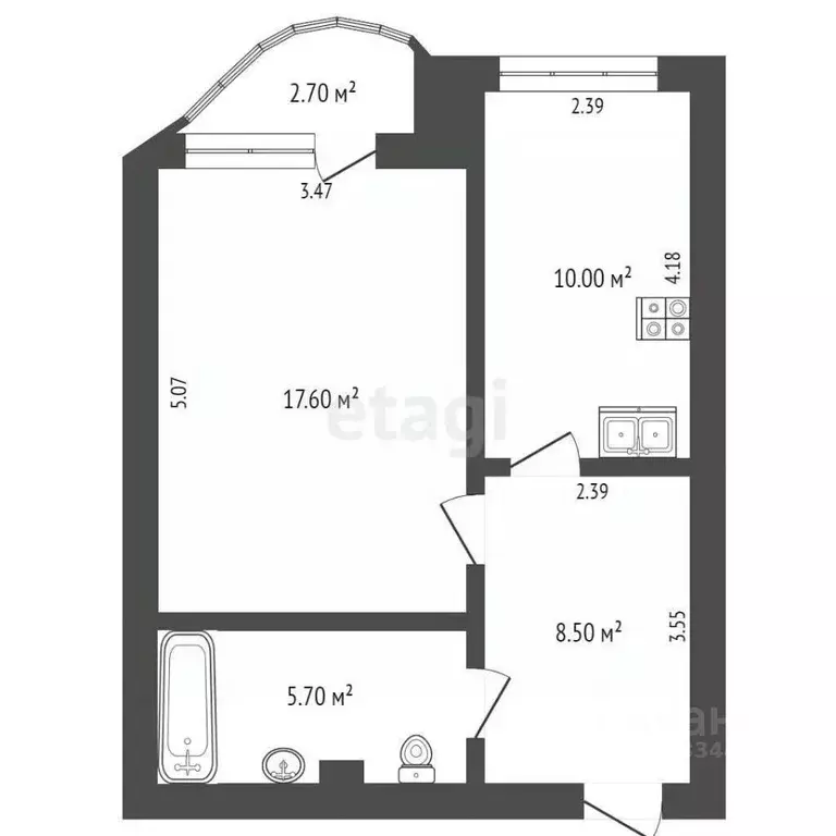 1-к кв. Тюменская область, Тюмень Тюменский-1 мкр, ул. Николая ... - Фото 1