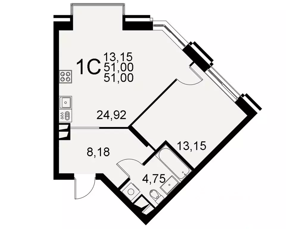 1-к кв. Тульская область, Тула Хлебная пл. (51.0 м) - Фото 0