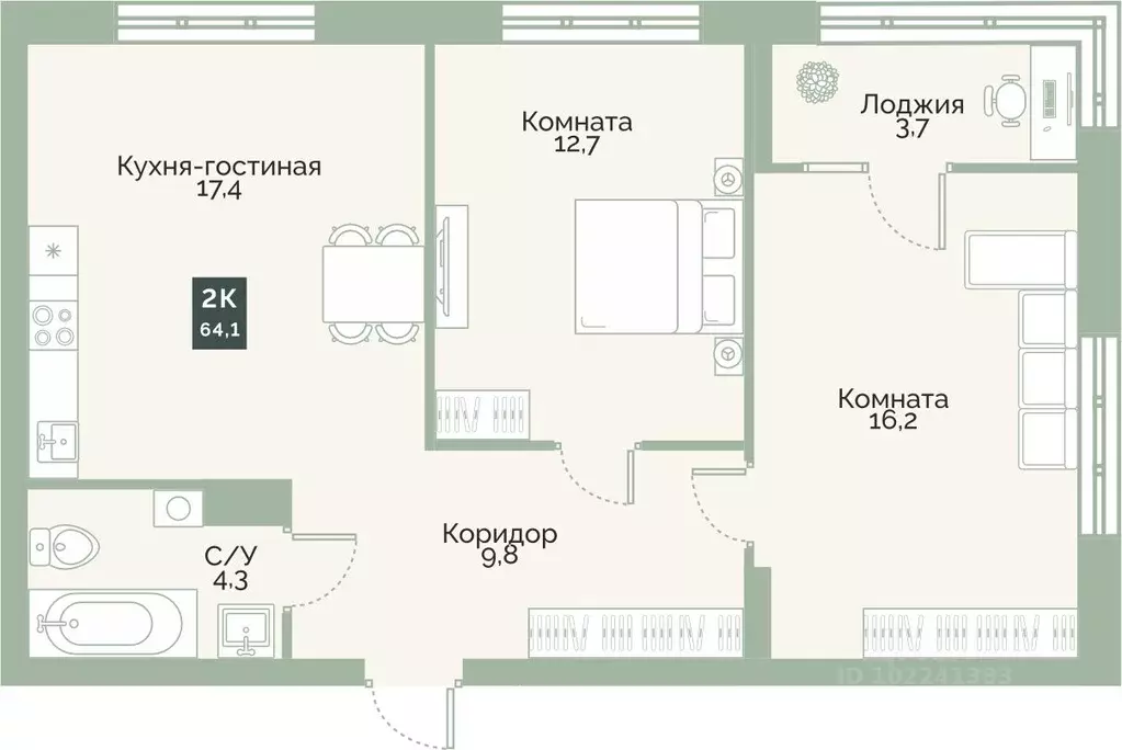 Свободной планировки кв. Курганская область, Курган Заозерный ... - Фото 1