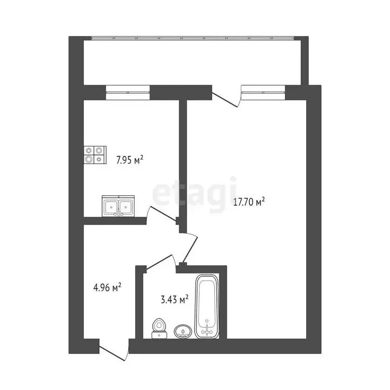 1-комнатная квартира: Пермь, Сокольская улица, 10Б (40 м) - Фото 0
