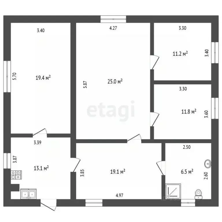 Дом в Омская область, Калачинск ул. Смирнова, 105 (120 м) - Фото 2