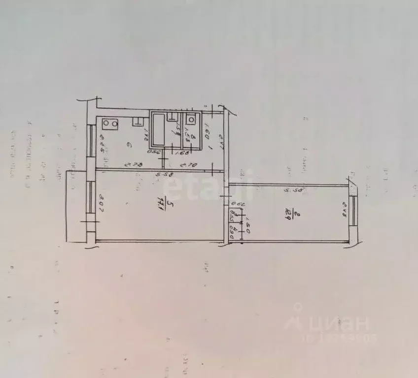2-к кв. Липецкая область, Липецк ул. Циолковского, 30/1 (43.6 м) - Фото 1