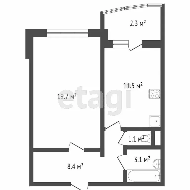 1-комнатная квартира: Тверь, улица Марии Смирновой, 5 (43.8 м) - Фото 1