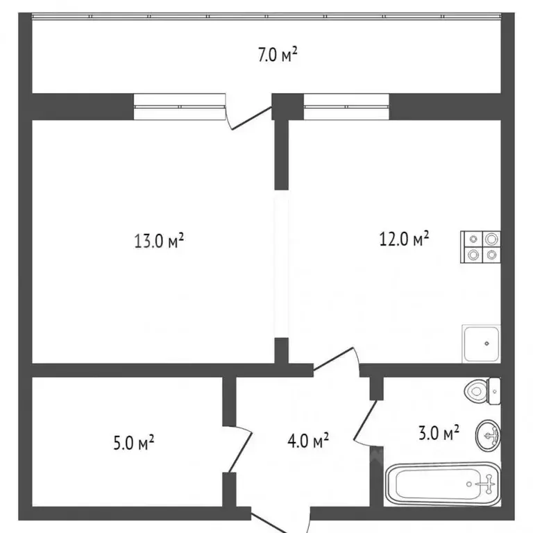1-к кв. Тюменская область, Тюмень бул. Бориса Щербины, 13 (38.0 м) - Фото 2