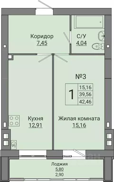 1-к кв. Волгоградская область, Волгоград ул. Добрушина, 51 (42.46 м) - Фото 0