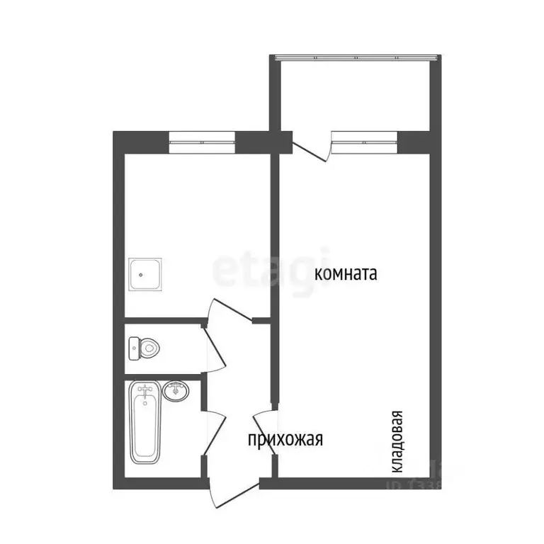 1-к кв. Красноярский край, Емельяново пгт ул. Новая, 16 (34.5 м) - Фото 2