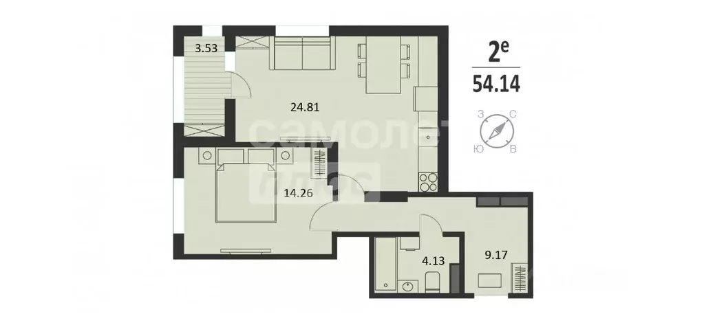 1-к кв. Курская область, Курск Хуторская ул., 33 (54.14 м) - Фото 1