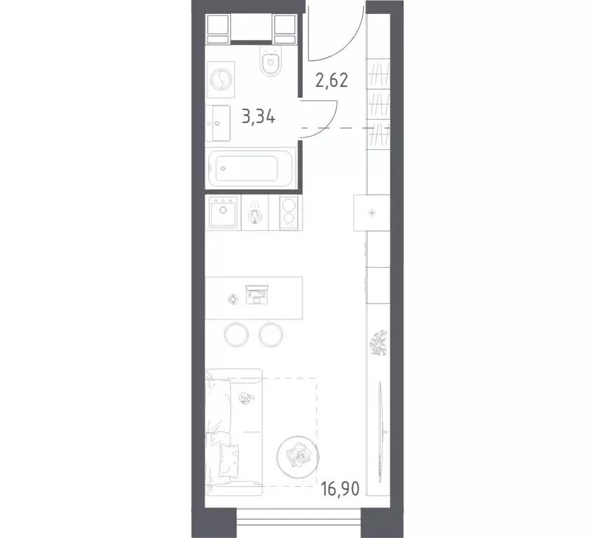 Квартира-студия: Москва, Пятницкое шоссе, 56Б (22.86 м) - Фото 1
