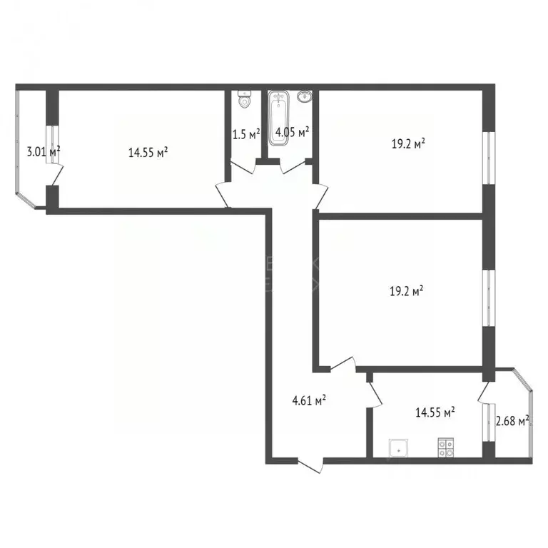3-к кв. Тюменская область, Тюмень ул. Шиллера, 34 (99.0 м) - Фото 2