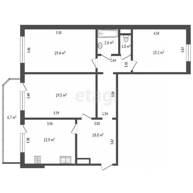 3-к кв. Тюменская область, Тюмень Восточный мкр, ул. Моторостроителей, ... - Фото 1