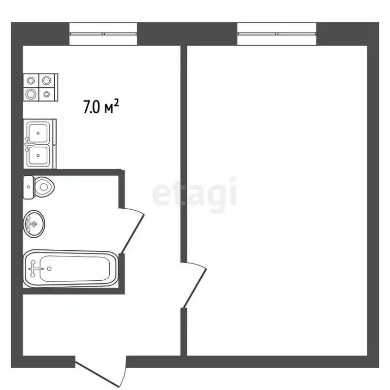 1-к кв. Кемеровская область, Новокузнецкий муниципальный округ, пос. ... - Фото 2