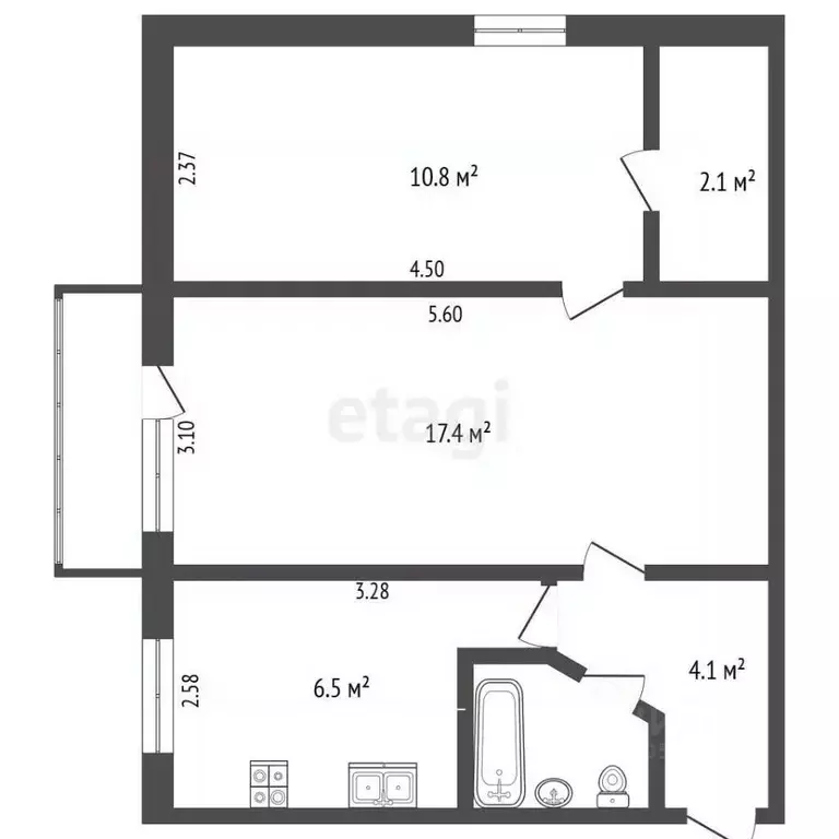2-к кв. Крым, Феодосия ул. Чкалова, 92 (43.9 м) - Фото 2