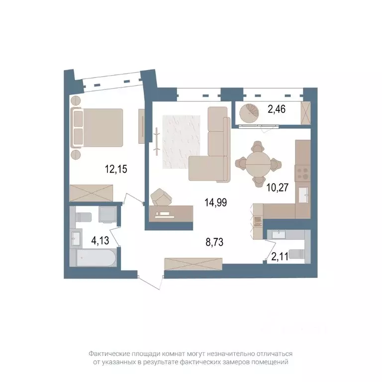 2-к кв. Башкортостан, Уфа ул. Пархоменко, 156Ж (53.8 м) - Фото 1