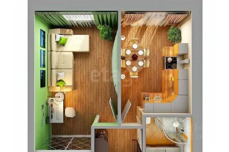 1-к кв. Татарстан, Пестречинский район, Кощаковское с/пос, д. Царево ... - Фото 2