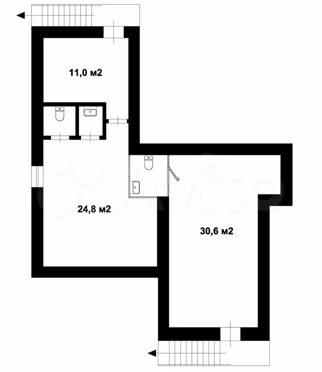 Стрит Ритейл, Два входа Два Арендатора, 77 м - Фото 0