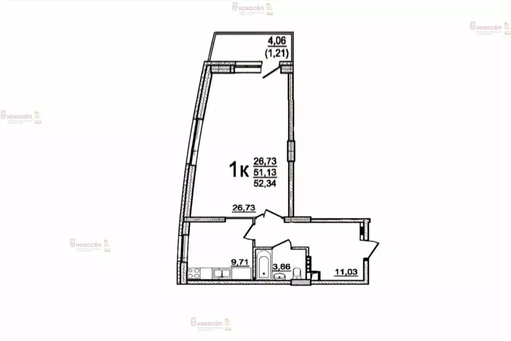 1-комнатная квартира: Екатеринбург, улица Щербакова, 5А (53.2 м) - Фото 0