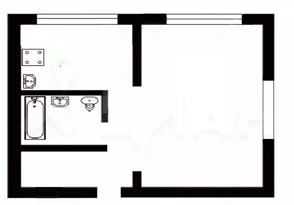 1-к кв. Хакасия, Усть-Абакан рп ул. Добровольского, 23 (32.4 м) - Фото 2