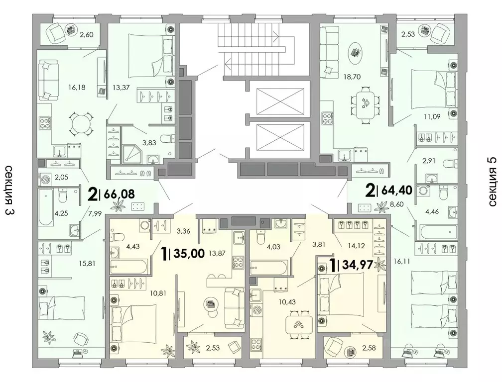 1-к кв. Владимирская область, Владимир Уно жилой комплекс (34.97 м) - Фото 2