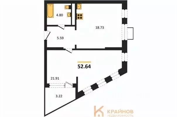 1-к кв. Воронежская область, Воронеж наб. Чуева, 7 (52.64 м) - Фото 0