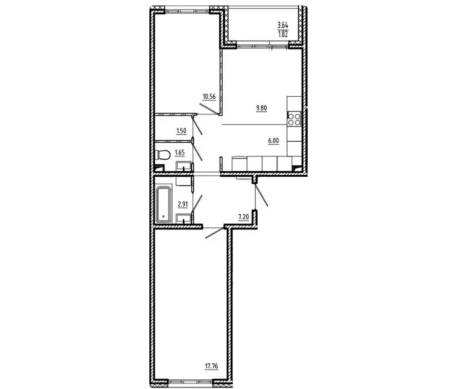 2-комнатная квартира: городской посёлок Новоселье, Большая Балтийская ... - Фото 1