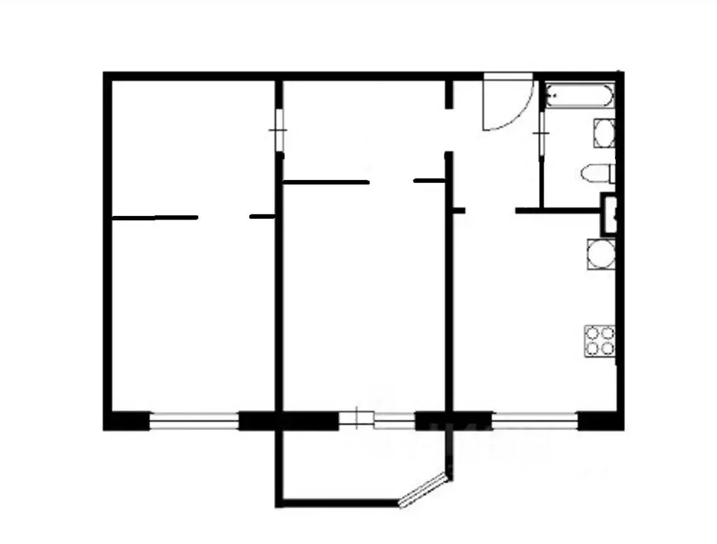 2-к кв. Московская область, Солнечногорск городской округ, Голубое пгт ... - Фото 2