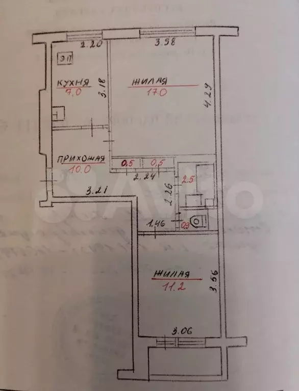 2-к. квартира, 49,6 м, 4/5 эт. - Фото 0