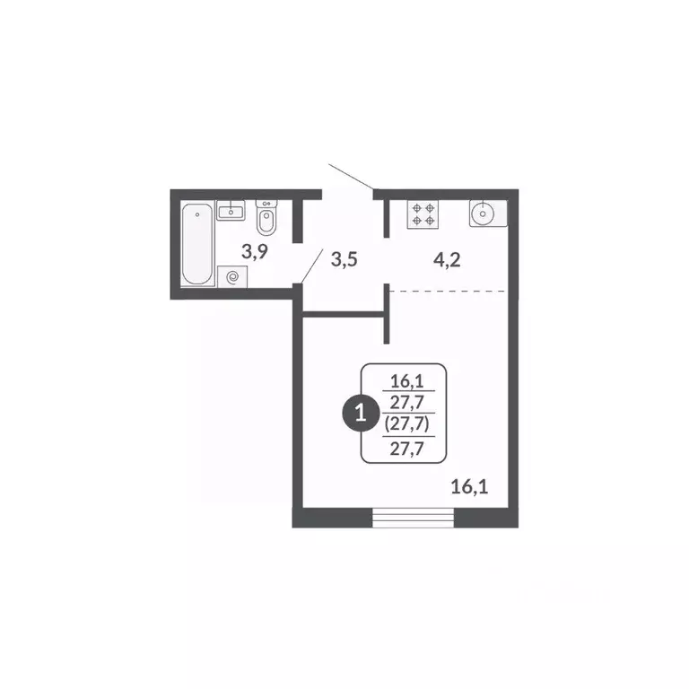 1-к кв. Кировская область, Киров  (27.7 м) - Фото 0