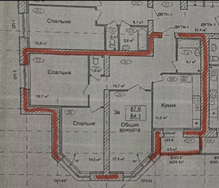 3-к кв. Тамбовская область, Тамбов Мичуринская ул., 211В (87.7 м) - Фото 1