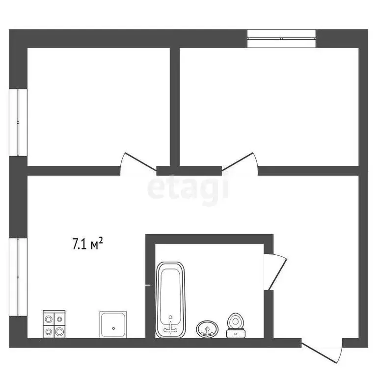 2-комнатная квартира: Новоомский, Целинная улица, 6 (40.8 м) - Фото 0