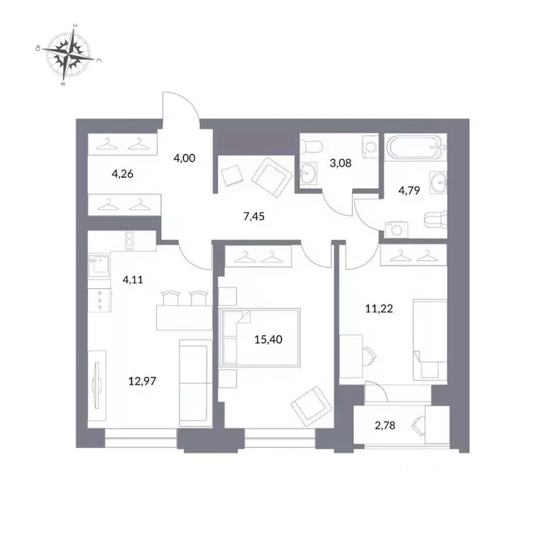 3-к кв. Новосибирская область, Новосибирск ул. Державина, 50 (67.28 м) - Фото 0