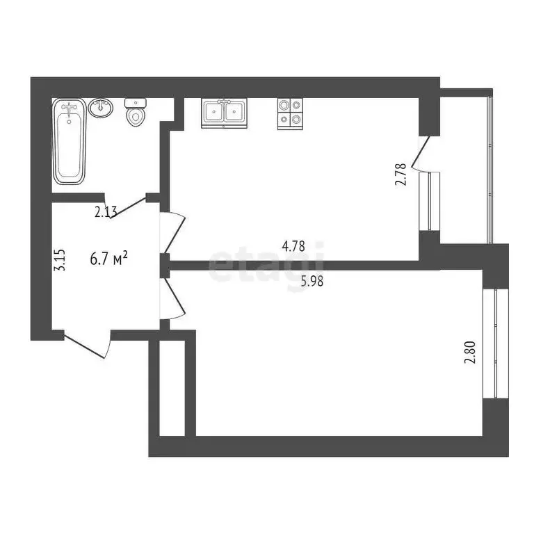 1-комнатная квартира: Тюмень, Ставропольская улица, 97к2 (37 м) - Фото 0