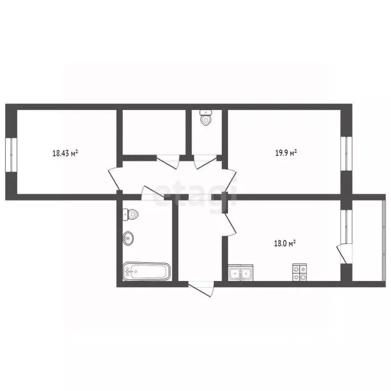 2-к кв. Севастополь ул. Гоголя, 17 (91.5 м) - Фото 2