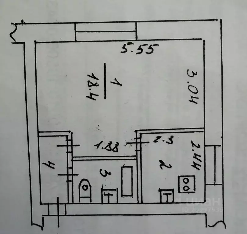 1-к кв. Новгородская область, Великий Новгород Октябрьская ул., 32 ... - Фото 2