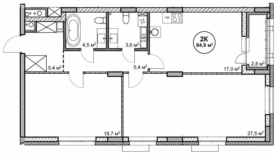 2-комнатная квартира: Нижний Новгород, посёлок Cовхоза Цветы (84.9 м) - Фото 1