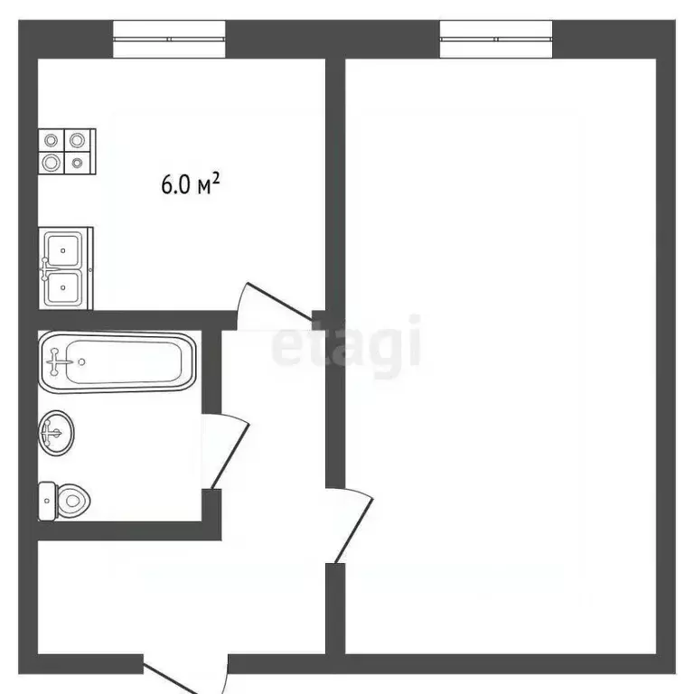 1-к кв. Забайкальский край, Чита ул. Казачья, 3В (32.2 м) - Фото 1