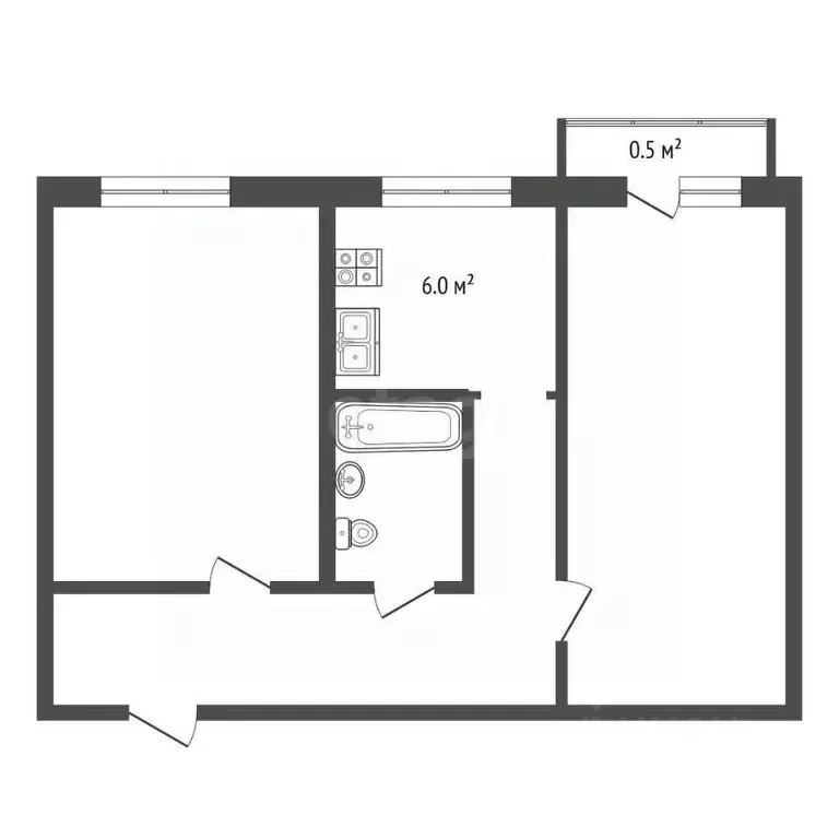 2-к кв. Московская область, Коломна просп. Кирова, 58Б (42.9 м) - Фото 1
