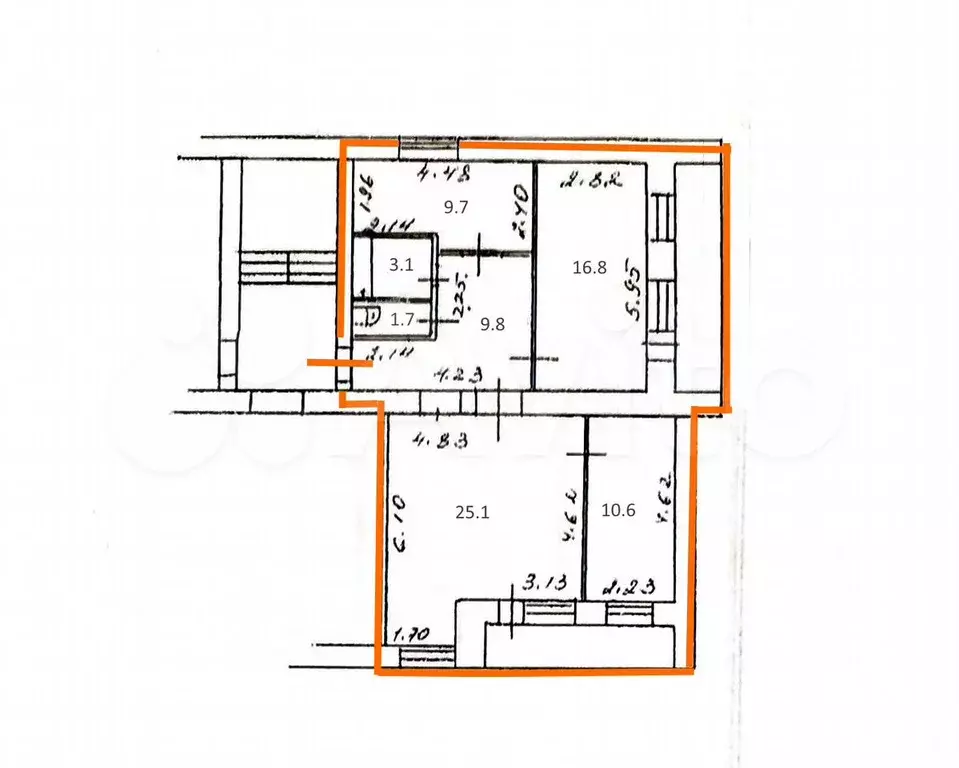3-к. квартира, 77 м, 2/2 эт. - Фото 0