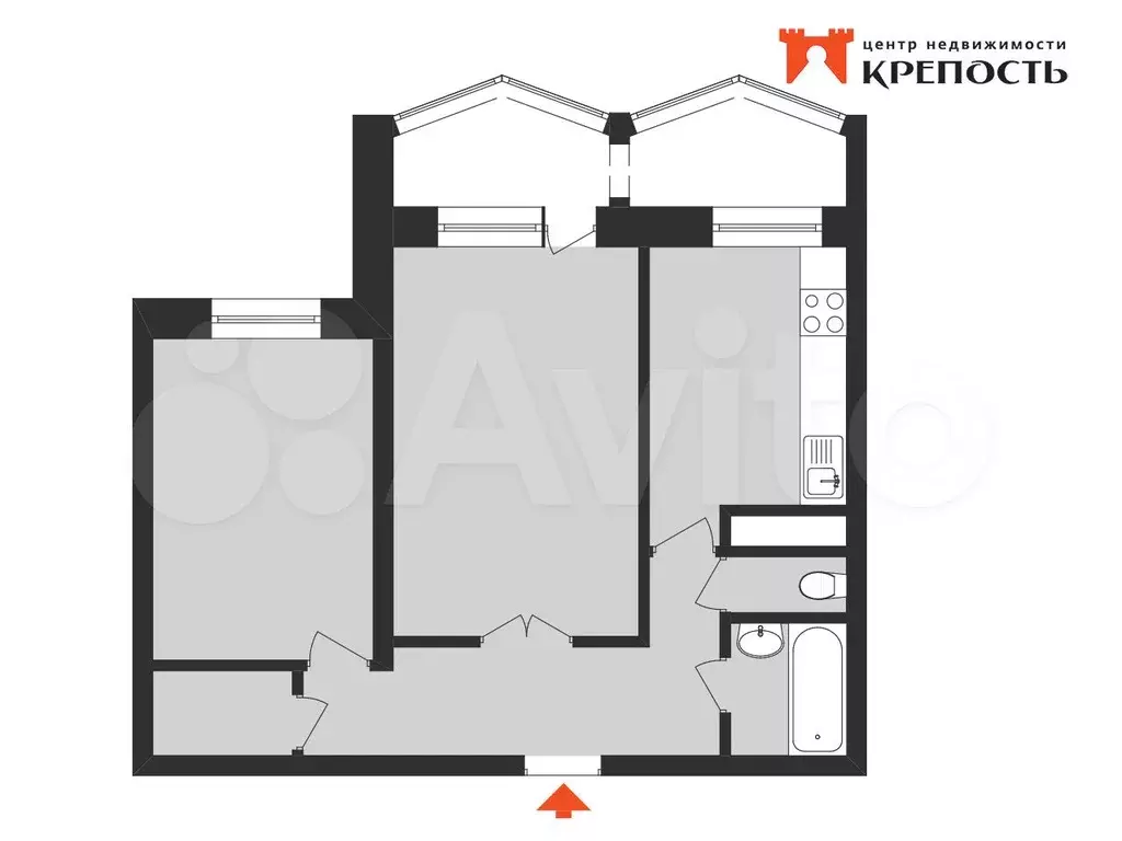 2-к. квартира, 50,7 м, 5/10 эт. - Фото 0