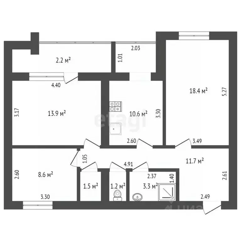 3-к кв. Мордовия, Саранск Коммунистическая ул., 16 (69.2 м) - Фото 2