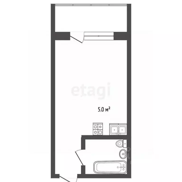 Студия Тюменская область, Тобольск 15-й мкр, 33 (25.9 м) - Фото 2